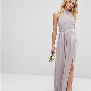 Floor length empire waist ball gown